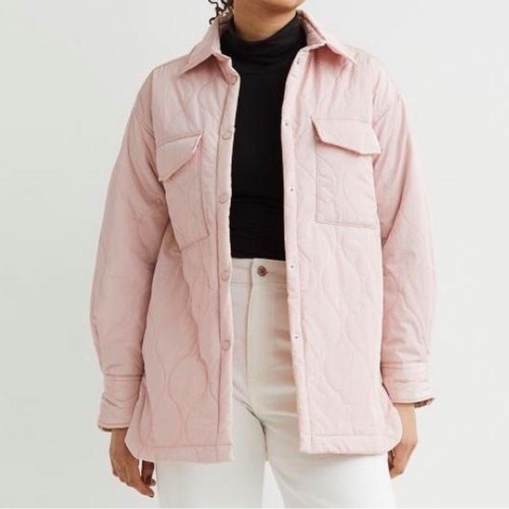 NWOT H&M Pink Quilted Shacket